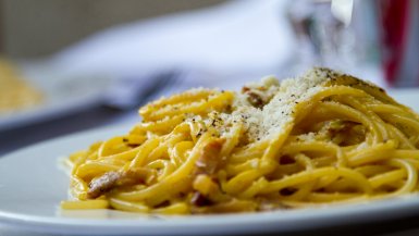 A plate of pasta to represent the food culture of Italy