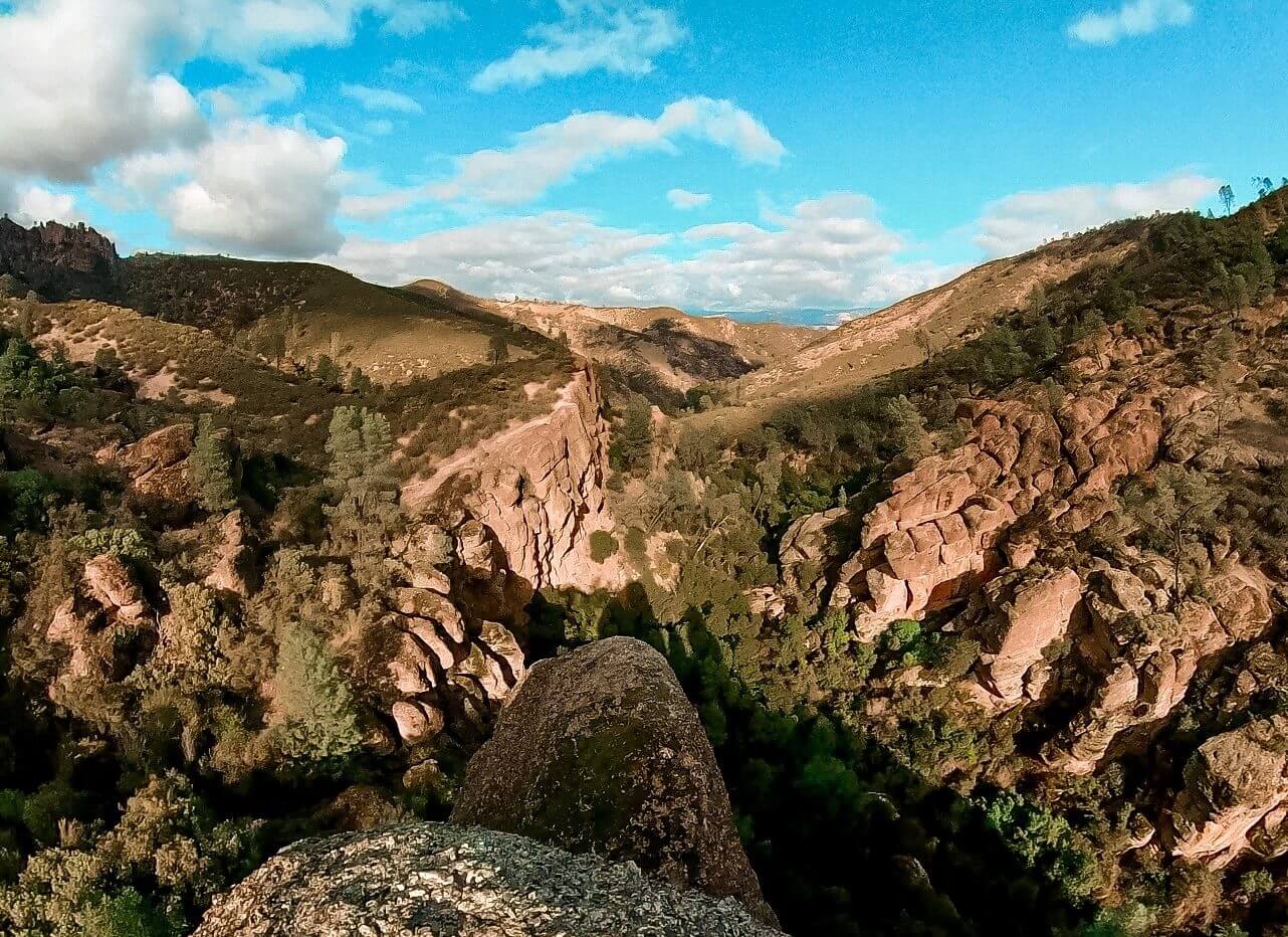The view from the rim trail hike at Pinnacles National Park in California