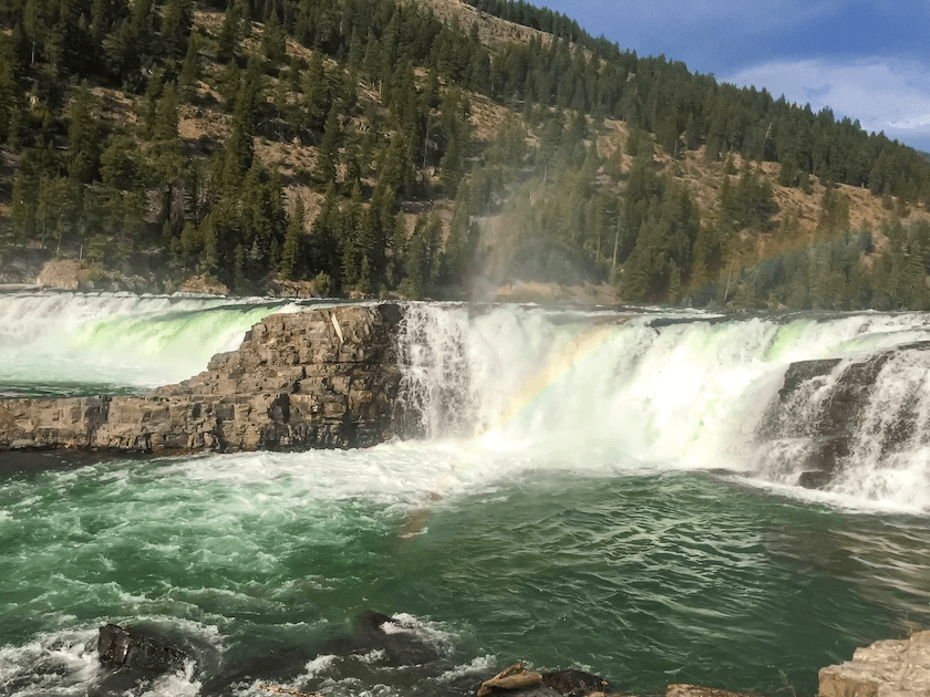 Waterfalls at Kootenai Falls, one of the best places to visit in Montana