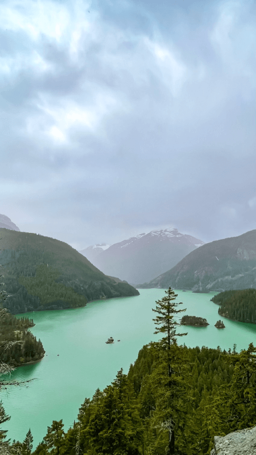 overlook of a lake at North Cascades National Park - best places to visit in Washington
