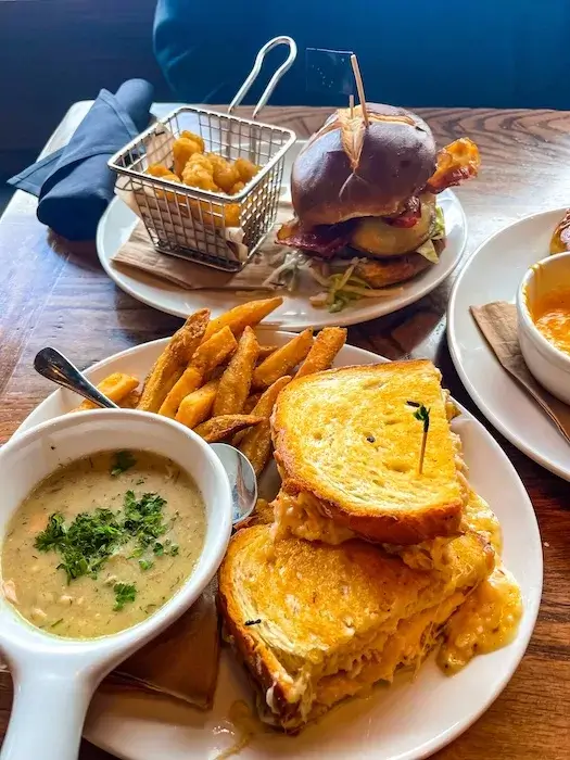 Crab grilled cheese and yak burger at 49th state brewing in anchorage