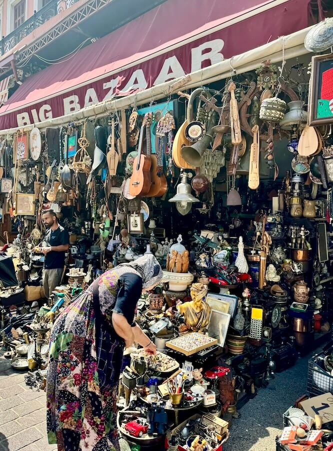 Big Bazaar in the Monastiriki Flea Market in Athens, Greece