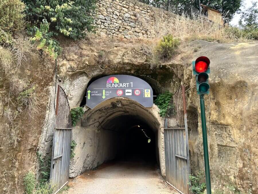 Entrance to Bunk'Art 1 in Tirana, Albania in the Balkans