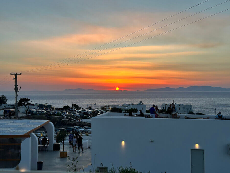 Sunset from Kookoo Bar Restaurant in Oia, Santorini